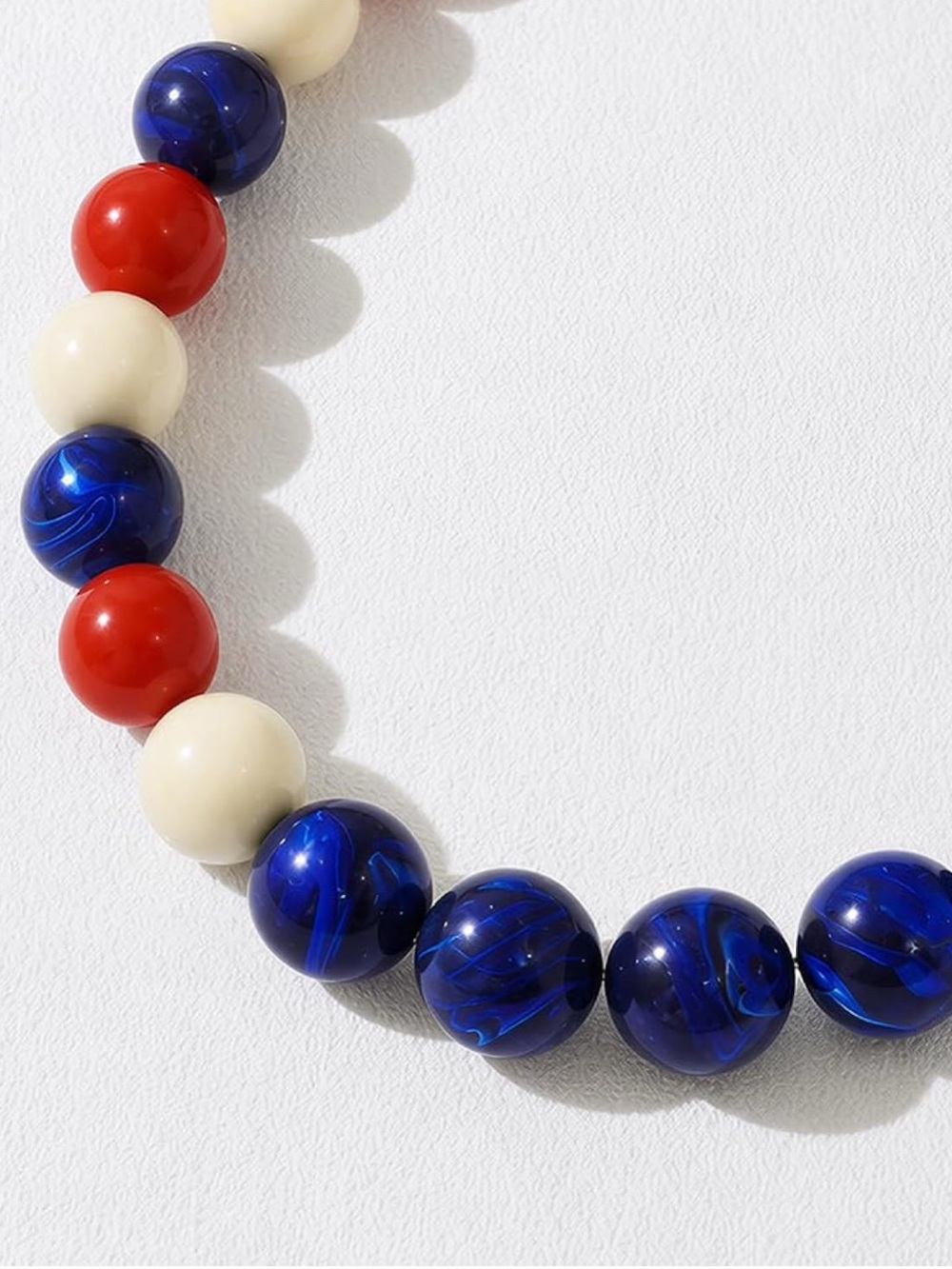 Anthropologie  Bead Necklace in Blue, Red & Cream - Picture 5 of 5